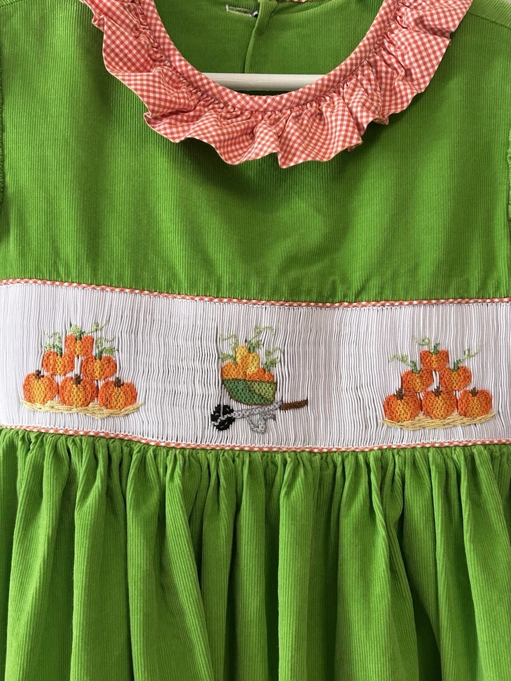 Vestido Beaux Et Belles Niña Otoño Talla 6 6X Nueva Orleans Calabazas Caladas Boutique Foto 2 de 4