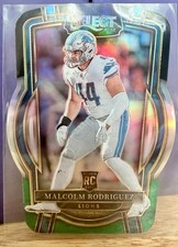 2022 Panini Select Club Level Malcolm Rodriguez #268 Black & Green Prizm Die-Cut