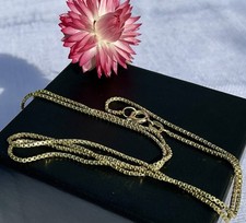 Vintage Rare Post WW2 German 9ct Yellow Rolled Gold 45cm Box Chain Necklace 2g