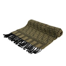 FENDI - Khaki Black Wool Scarf