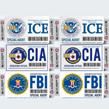 6 Pack FBI ICE CIA Credit Debit Card Sticker Durable Waterproof Vinyl Decal Set