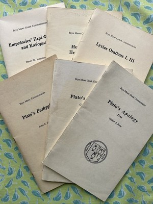 LOT of 6 Bryn Mawr Commentaries, Greek Ser.: Plato, Lysias, Heraclitus (1989 PB)