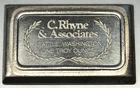 "C. Rhyne & Associates" 1oz .999 Silver USVI Ingot Company Stacker Bar RARE 2285