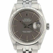 Vintage Rolex Datejust 1601 Steel RARE Grey Index Fluted Watch w/ Box & Paper