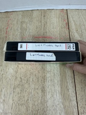 Vintage Used Lot of 2 VHS Tape Found Footage Lin + Michael Home Videos Fuji