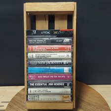 Napa Valley Box Company Crate Wooden Storage With 10 Cassette Tapes