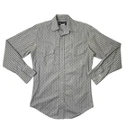 Vintage Wrangler Shirt Men S Small Grey Striped Western Pearl Snap Long Sleeve