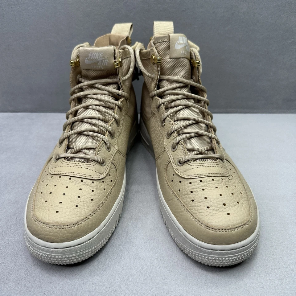 Womens 8.5 / 7Y Nike SF Air Force 1 Mid Mushroom Shoes Leather Lace-Up Sneakers - Image 2 of 4