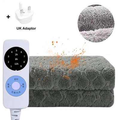 JIEAO Electric Heated Blanket Luxurious Underblanket Washable Digital Controller 9in1