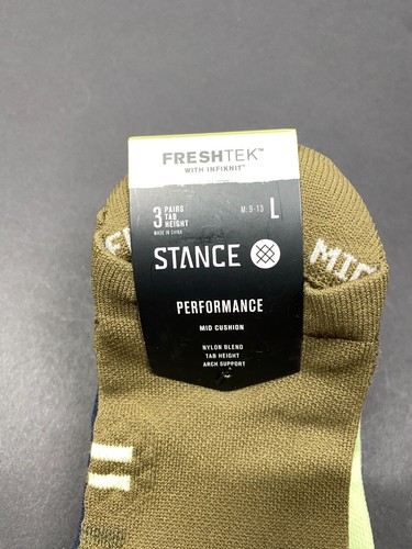 NWT Stance Freshtek Performance Cushion Sock -Tab Height - Large - 3 Pack - Picture 2 of 3