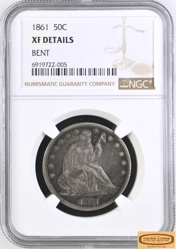 1861 Liberty Seated Half Dollar, NGC XF DETAILS Bent - #B40817