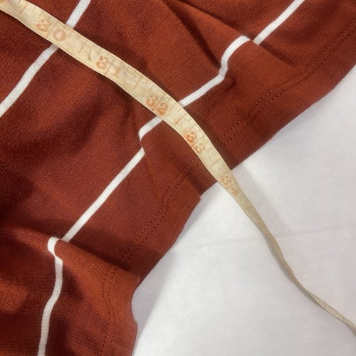 Lands End Open Jersey Cardigan Women 1X Striped Burnt Orange Pockets Boho Light - Picture 11 of 11