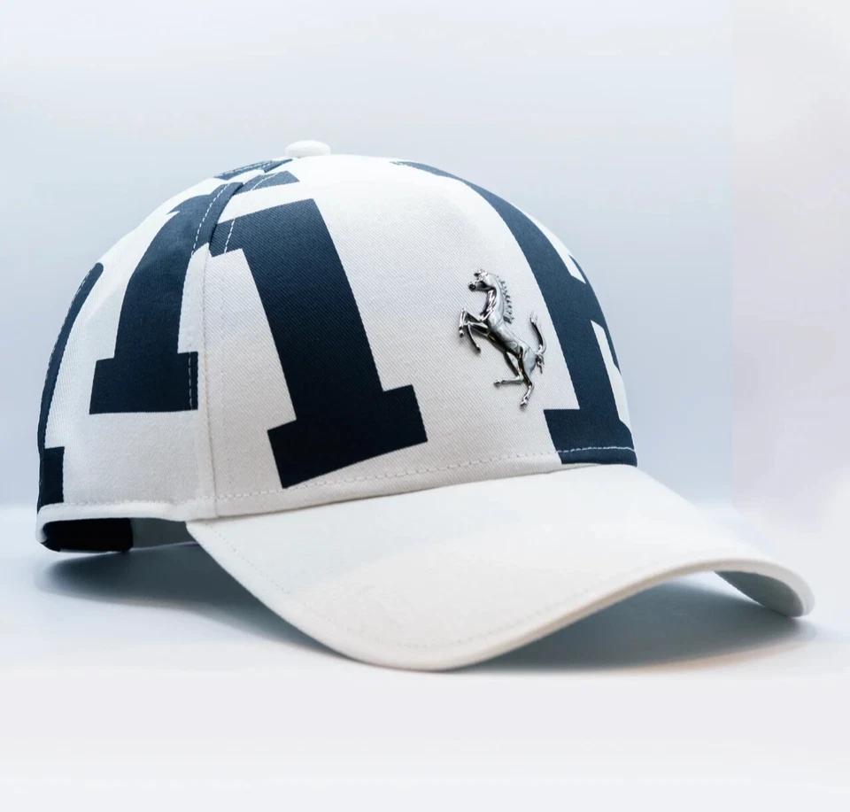 FERRARI MAXI GRAPHIC METAL PRANCING HORSE CAP / WHITE HAT - Image 4 of 4
