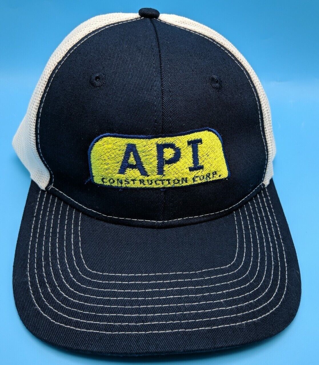 API CONSTRUCTION CORP hat blue / white adjustable… - image 6
