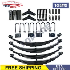 For 7000lbs Tandem Trailer Axle Suspension Kit 6 Leaf Springs/U-bolt/Hanger Kit