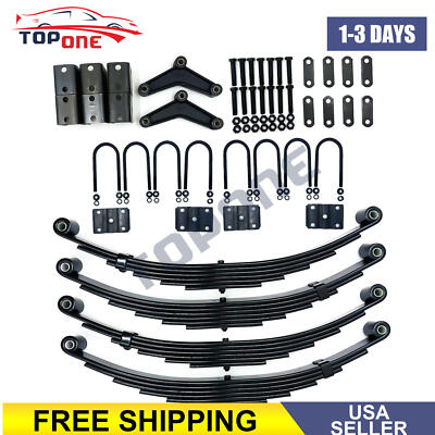 #ad For 7000lbs Tandem Trailer Axle Suspension Kit 6 Leaf Springs U bolt Hanger Kit $211.89
