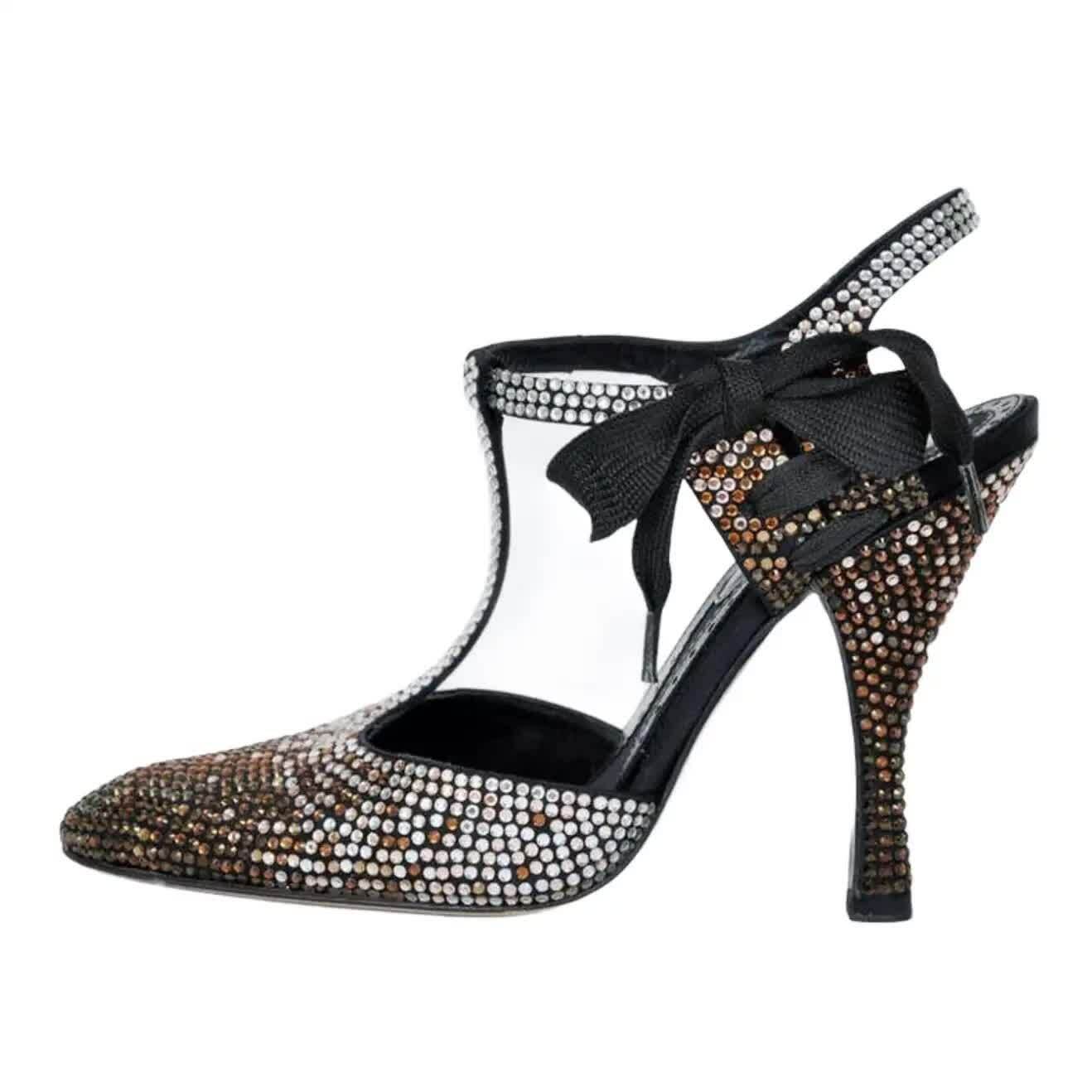 SAINT LAURENT S S 2004 Tom Ford per YSL Cristallo Abbellite Scarpe Spettatore 39 US 9