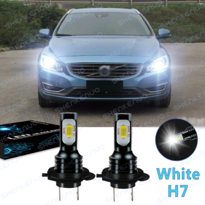 ボルボv60ライト左右LED LED For Volvo V60 2015-2018 Headlight Kit H7 6000K White Bulbs Low