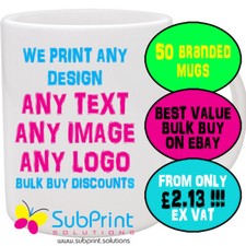 Company Branded Business Logo Promo Mug,Mugs ,Any Image,Logo,text - 50 mugs