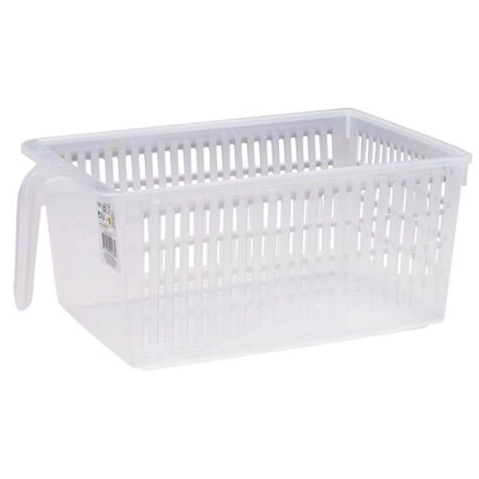 Fridge Box Storage Baskets Kitchen Shelf Organiser Holder Rack Clear Plastic - Image 2 of 4