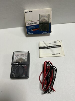 Vintage Radio Shack Multimeter 8-Range Multitester AC/DC Ohms No. 22-218 In Box