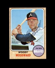 Woody Woodward Signed Original 1968 Topps Atlanta Braves Autograph