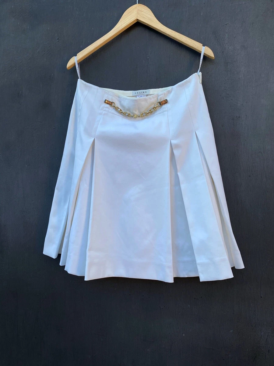 Celine white cotton skirt size 40 made in France