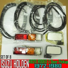 For 1972-80 Isuzu KB20 Pickup Tail Light,Door MIRRORS & Weatherstrip Seal SET x8
