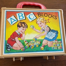 Hermann Eichhorn 1960 German ABC, Numbers, Fairy Tales Wooden Blocks  Case
