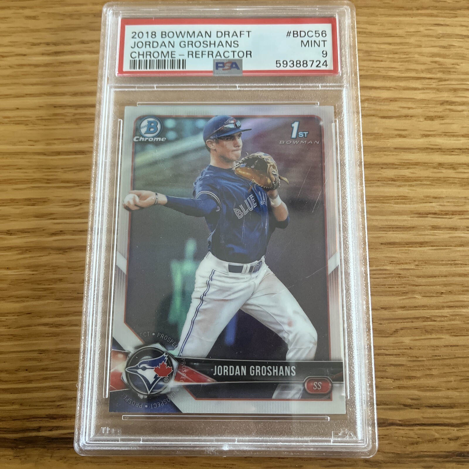 2018 Bowman Draft Jordan Groshans Chrome Refractor #BDC56 PSA 9 Mint Invest RC
