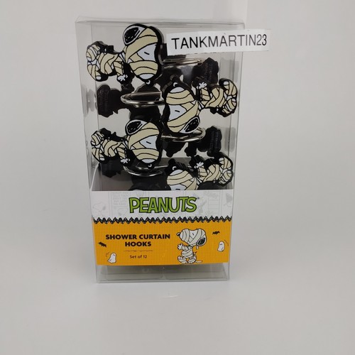 Snoopy Halloween Peanuts Set of 12 Shower Curtain Hooks Mummy Cute Fun