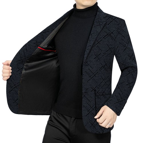 Hombres Formal Trabajo Blazer Chaqueta Negocios Informal Botón Calce Ajustado Traje Abrigo Prendas para el torso - Imagen 6 de 13