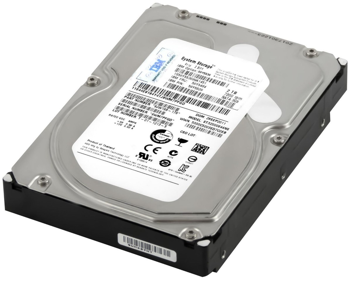 Hard Drive IBM 59Y5484 59Y5529 ST32000644NS 2TB 7200RPM 64MB