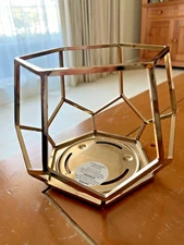 Bath and Body Works Goldtone Metal Hexagon  Candle Holder ( Candle Not Included)