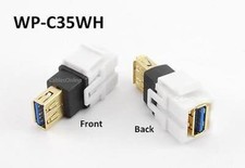 USB 3.0 A-Type Female/Female Keystone Jack Coupler, White, CablesOnline WP-C35WH