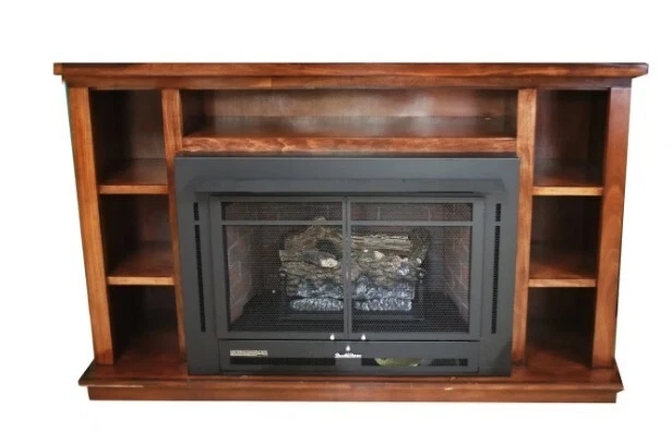 Buck Stove Model 34 Contemporary PROPANE Fireplace with LIGHT OAK wooden  cabinet | eBay