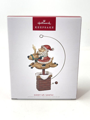 HALLMARK -2022 Giddy Up, Santa Reindeer Ornament Animated