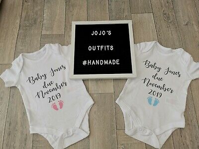 Baby Bodysuit Boy or Girl Personalised Pregnancy Announcement Baby Vest Gift