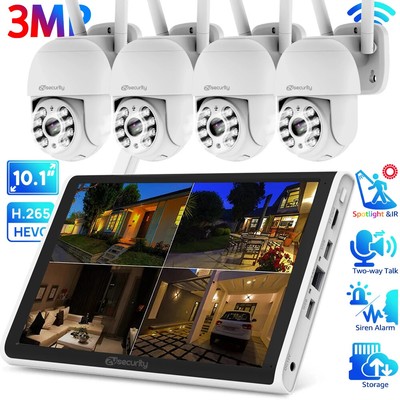 Wireless PTZ Security Camera System 2Way Audio Home CCTV Surveillance Cameras