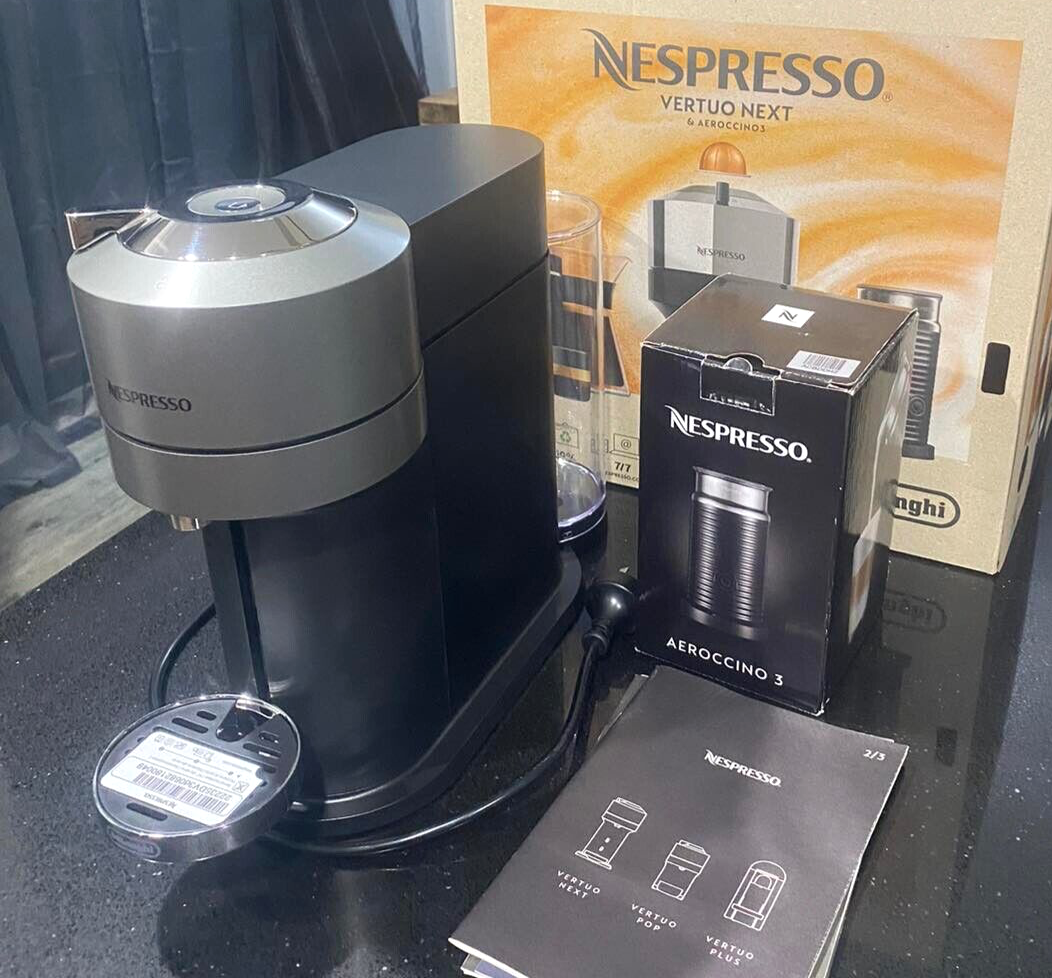 Nespresso Delonghi Vertuo Next Capsule Coffee Machine Titanium w