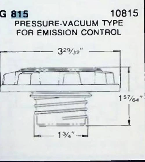 Tapa Gas Stant G-815 Dodge Plymouth Charger Omni Horizon Turismo 1979-87 Foto 2 de 3