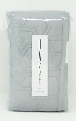 Oake Hexagon Geometric Quilted Cotton Pillow Sham - EURO - Grey