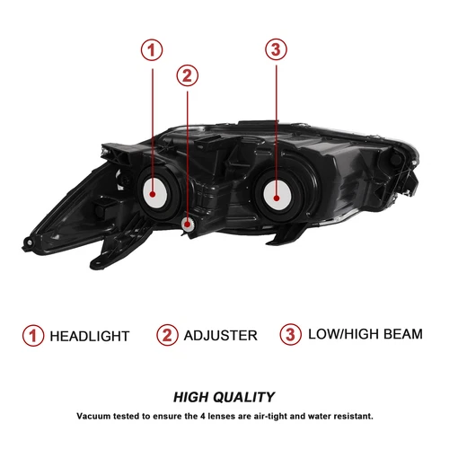 Headlights For 2015 2016 2017 Toyota Camry LE SE Left + Right Halogen Headlamp - Picture 4 of 21