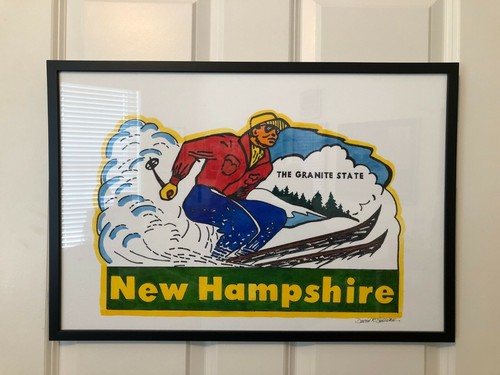 Mt. Cranmore Skimobile North Conway New Hampshire Ski Poster Signed by NH Artist - Picture 6 of 7