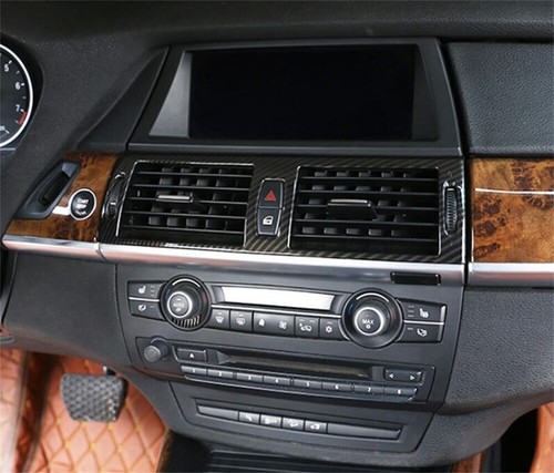 Carbon ABS Center Air Condition Vent Outlet Trim For BMW X5 E70 X6 E71 2008-2013 - Picture 5 of 12