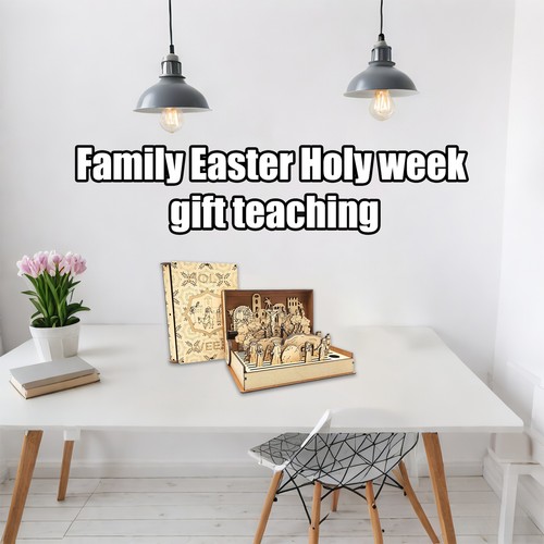 Family Easter Holy Week Gift, Easter Scene Decor, Religious Easter Decor - Picture 5 of 12