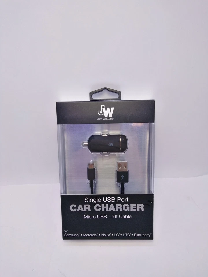 Just Wireless 12W  USB Port Car Vehicle Charger Micro USB for Samsung HTC LG - Image 3 of 3