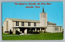 Amarillo Texas TX Air Force Base Chapel Curt Teich Postcard 1958