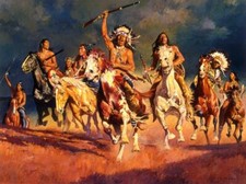 Ceramic Tile Mural Kitchen Backsplash-Opening The Fight-Native American Indian