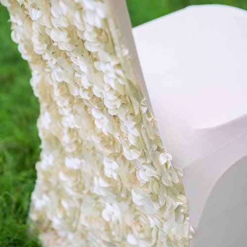 Champagne Satin Rosette SPANDEX Stretchable Banquet CHAIR COVER Wedding - Picture 4 of 8